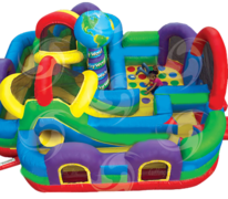 Wacky World Inflatable Obstacle Course (#37) 29Lx28Wx12H | 12 and 7 amps