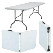 6ft plastic Folding Table (Seats 6)  
