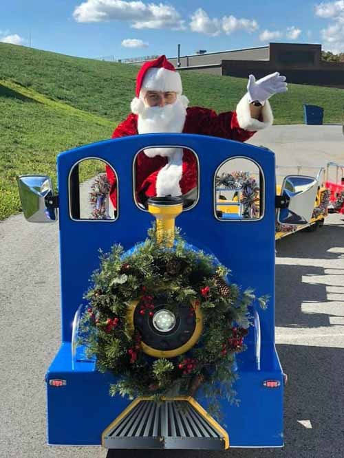 Santa Train Conductor for the Holiday Express Trackless Train