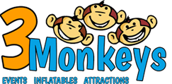 3 Monkeys Inflatables LLC Logo