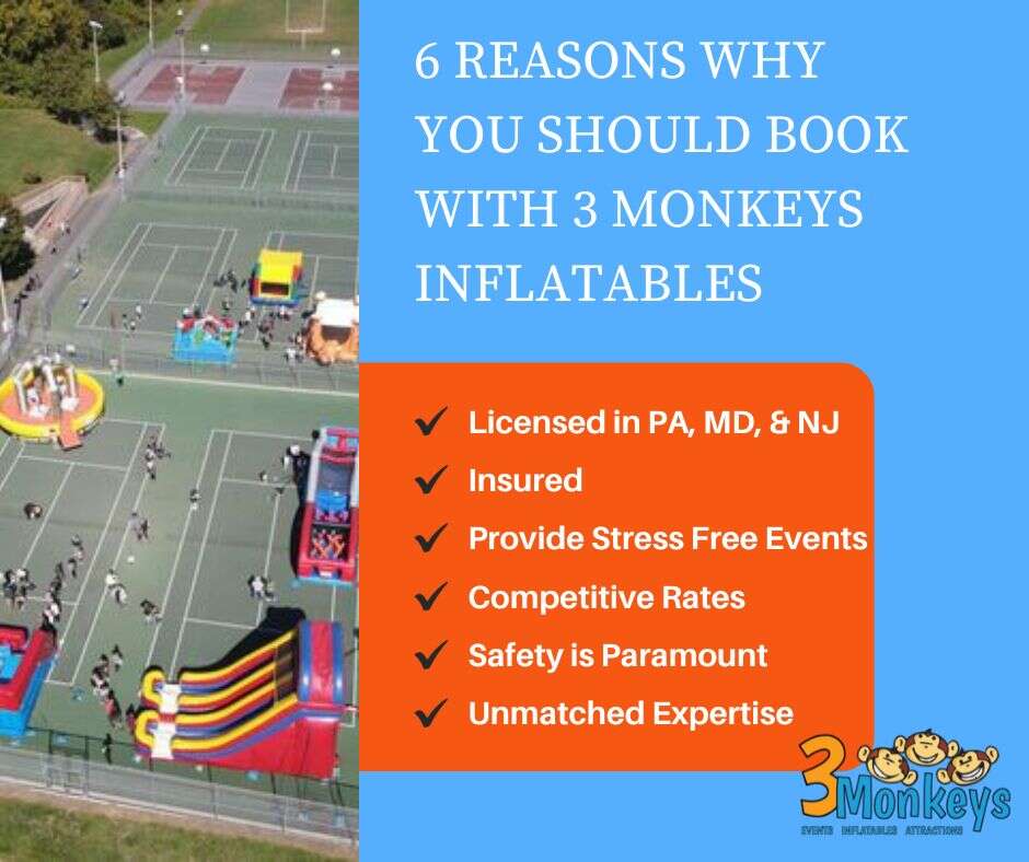 Why Rent with 3 Monkeys Inflatables in Lititz
