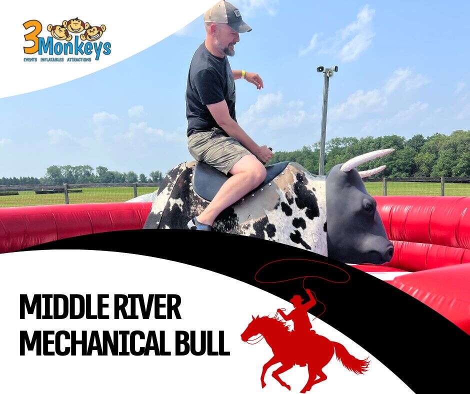 Mechanical Bull Rental Middle River Near Me - 3 Monkeys Inflatables
