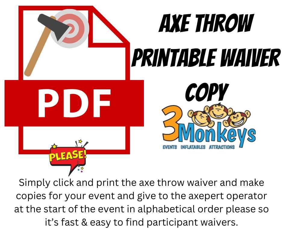 Printable Axe Waiver
