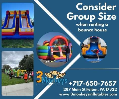 Consider group size when renting a bounce house - 3 Monkeys Inflatables