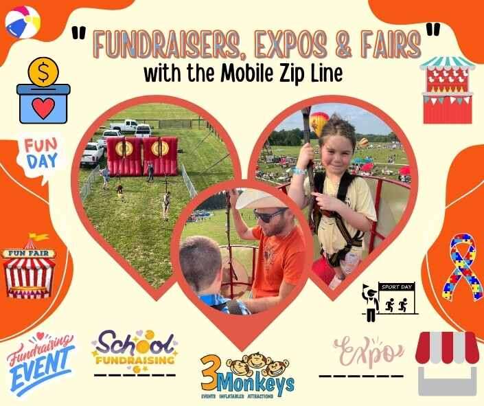 Fundraisers, Expos, Fairs with Mobile Zip LIne