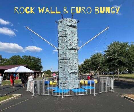 Portable Rock Wall & Euro Bungee Trampoline