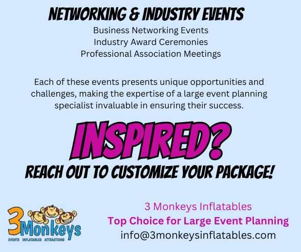 Networking and Industry Event Planning with 3monkeys Inflatables