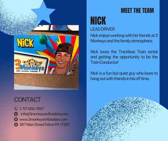Nick-Supervisor for 3monkeysinflatables