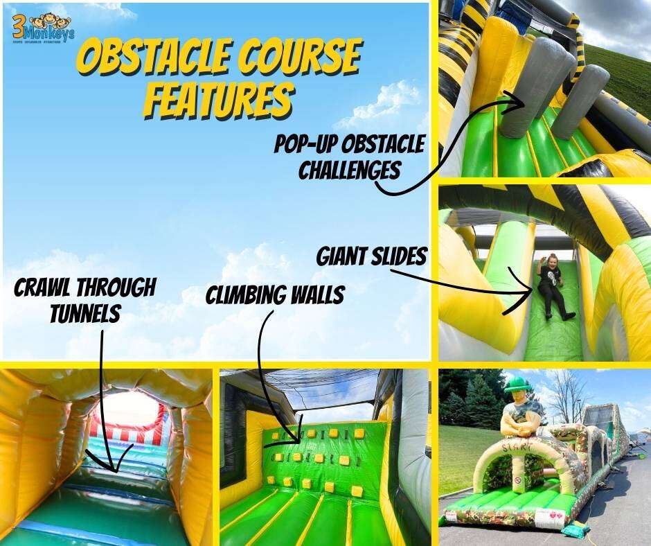 Obstacle Course Features - 3 Monkeys Inflatables