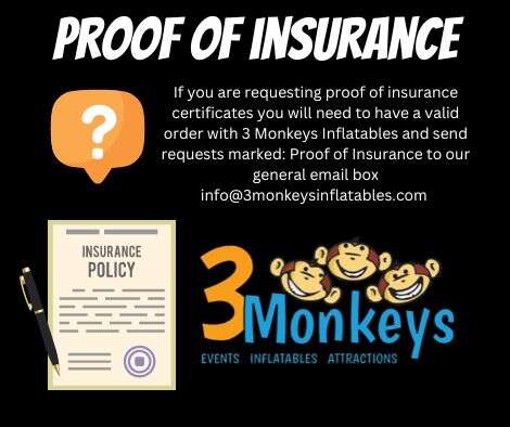 Proof of Insurance - 3 Monkeys Inflatables