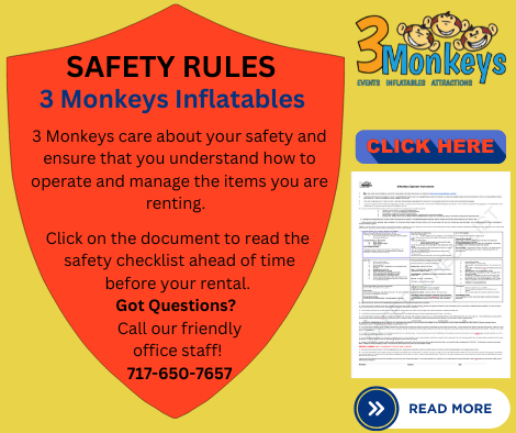 3 Monkeys Inflatables Safety Instructions 