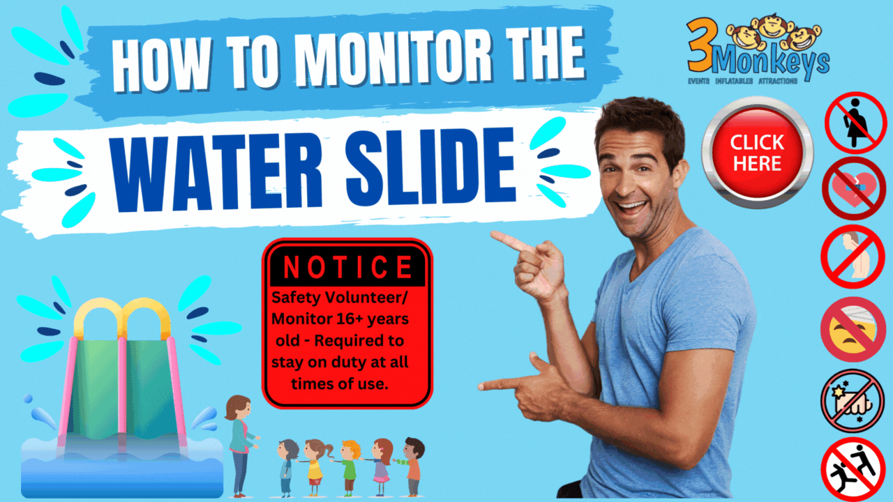 How to monitor a Water Slide Rental |3monkeysinflatables