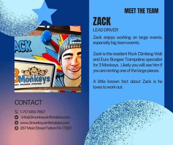 Zack - Team Leader for 3Monkeysinflatables