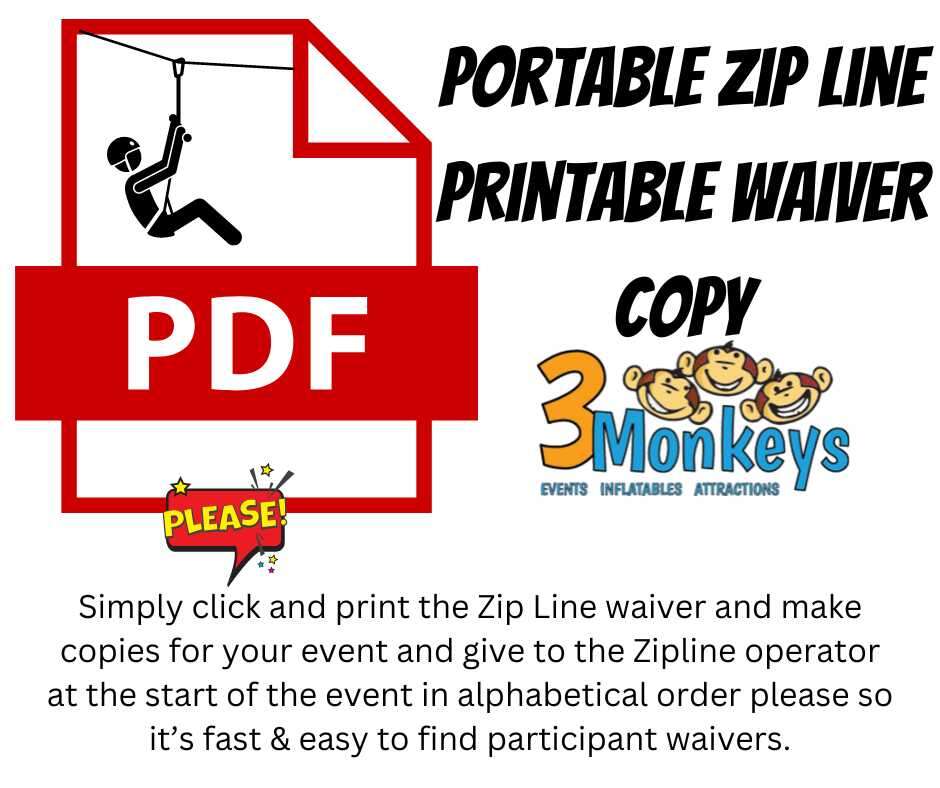 Printable Zip Line Waiver
