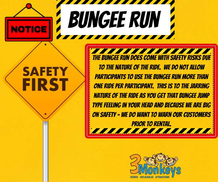 Bungee Run Safety Notice by 3 Monkeys Inflatables