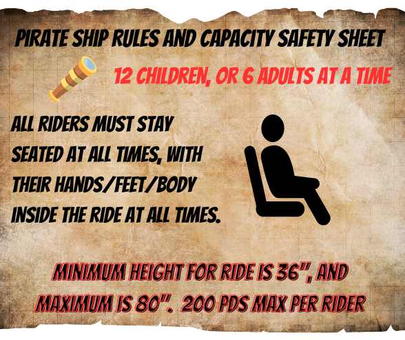 Safety tips on riding the pirate ship