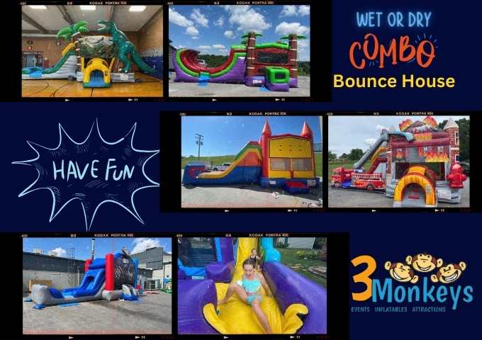 Water Bounce House and Slide Combo - 3monkeysinfltables
