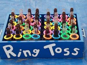 Bottle Ring Toss Bin Game