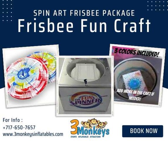 Spin Art Frisbee (50) plus machine rental
