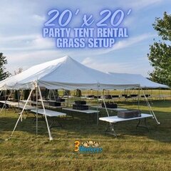 20x20 Party Tent - Grass Setup