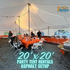 20x20 Party Tent Rentals - Asphalt Setup