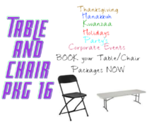Tables & Chairs Package for 16