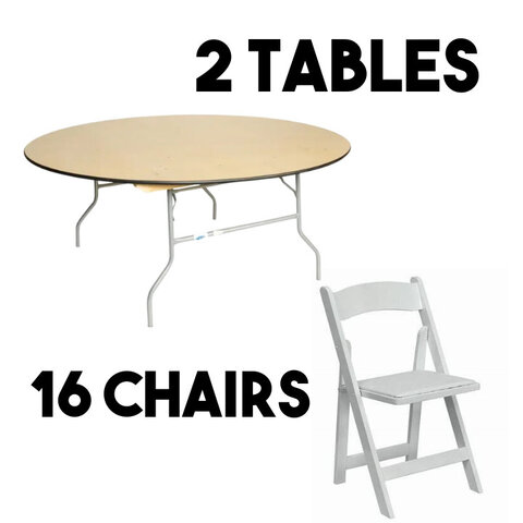 2 Round Table & 16 Event Chairs