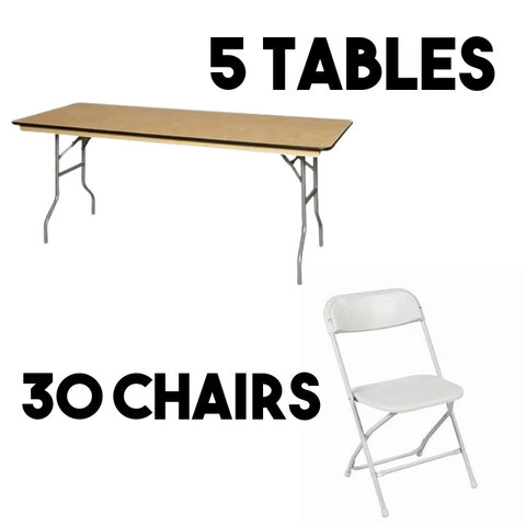 5 Tables & 30 Chairs 