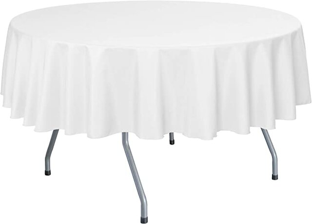 60in Round Table Linen White
