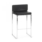  Bar Stool - Black Cushion - Sliver Frame