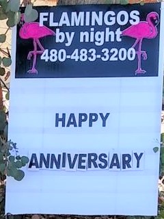Happy Anniversary yard announcement near Sun Lakes Arizona