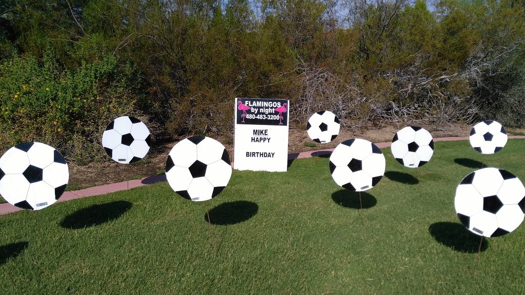 Flamingos By Night Birthday Yard Card signs / Sports themes