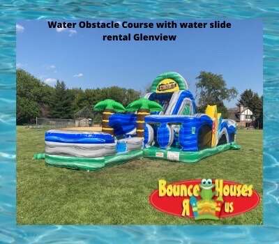 Water Obstacle Course with water slide rentals Glenview