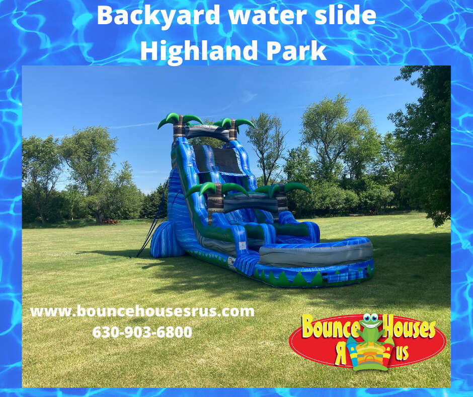 Back yard water slides rentals Highland Park 