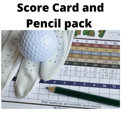 Mini Golf score cards and pencil pack