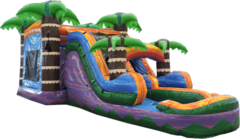 Tiki Plunge Bounce House with Water Slide