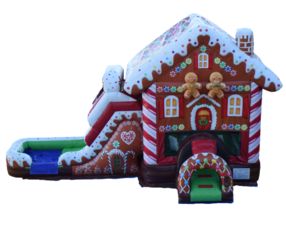 Ginger Bread Christmas Bounce House with Slide