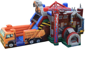 Dump Truck Construction Bounce House with Slide