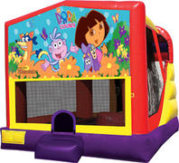 4-1 Dora Bounce House Slide Combo