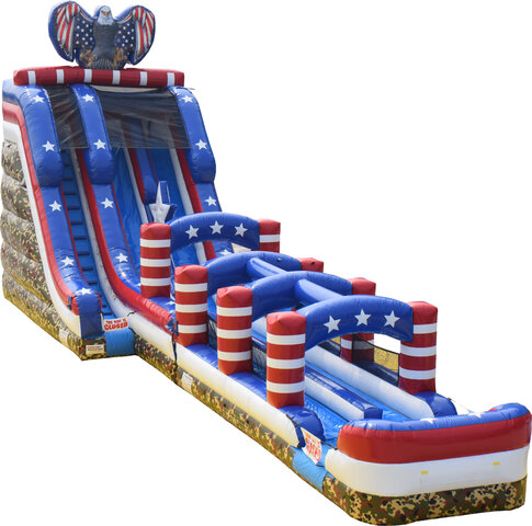 All American 22ft Tall Inflatable Slide with SlipNSlide