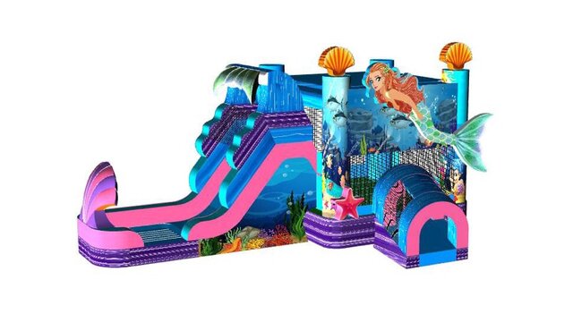 Mermaid Inflatable Combo with dry Slide