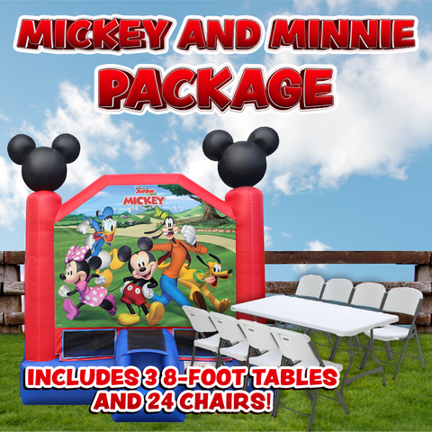 Mickey and Minnie Mouse Inflatable Bounce House Package Deal