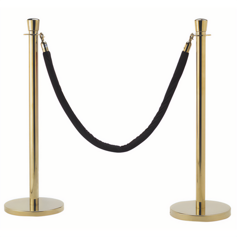 Stanchion Gold Poles with 6ft Black Velvet VIP Ropes