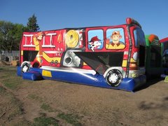  Fire Truck Bounce House Combo with Dry Slide