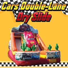Cars Double Lane Inflatable Dry Slide