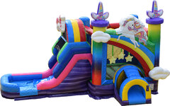 Unicorn Bounce House Combo with dry Slide