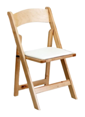 Wood Chair with White Seat