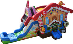 Candyland Combo Bounce House with Dry Slide