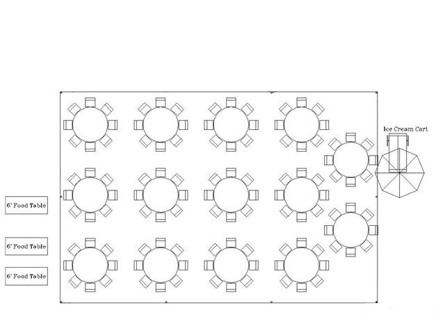 Tent Rentals - 30 x 45 frame tent - Party Dreams Wedding & Event Rental