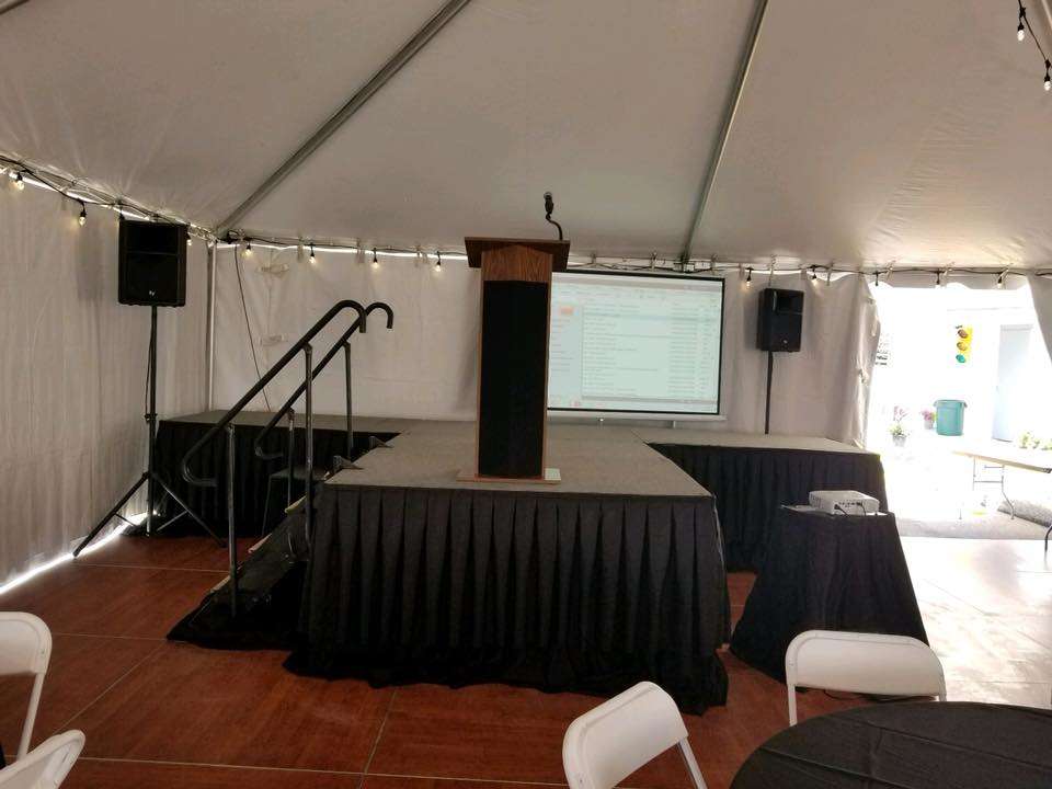 Staging tent rental
